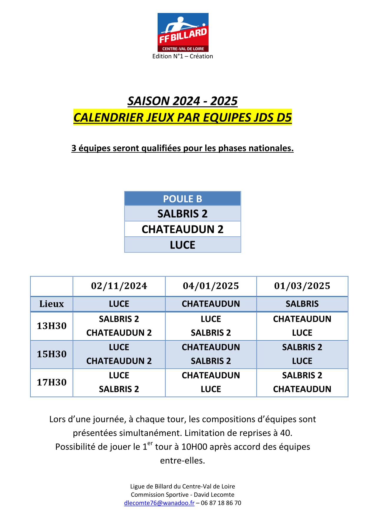 Calendrier JDS D5 B V1 saison 2024 25 1