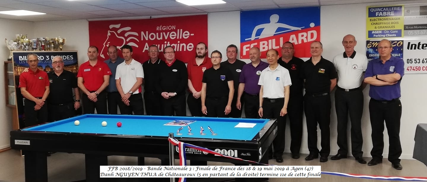 FFB 2019 Finale de France Bande N3 des 18 et 19 mai à Agen