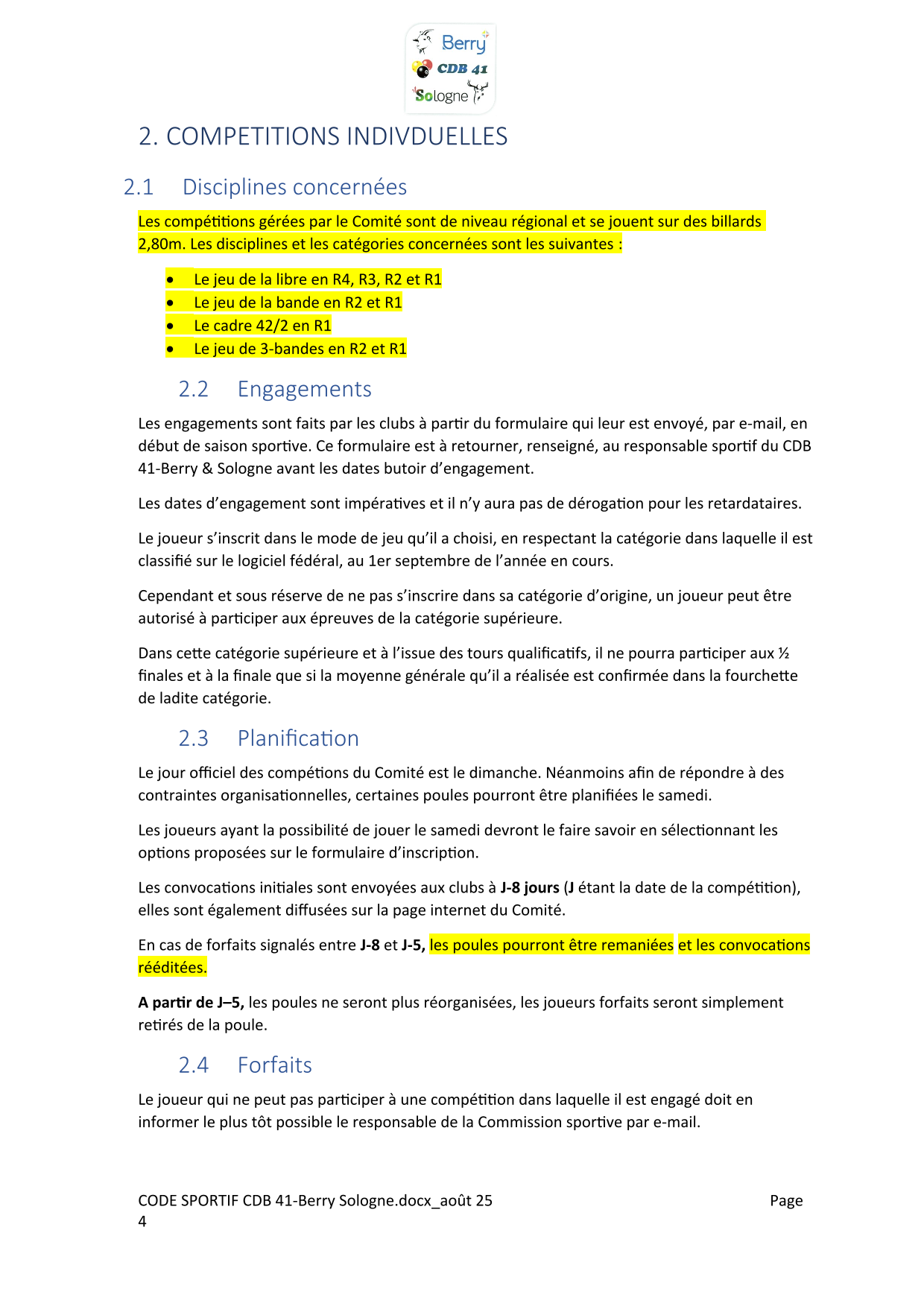 CODE SPORTIF CDB 41 Berry Sologne 05
