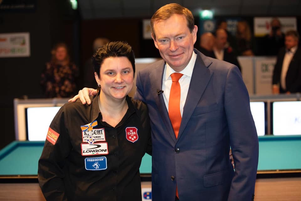 Therese et le ministre des sports Bruno Bruins